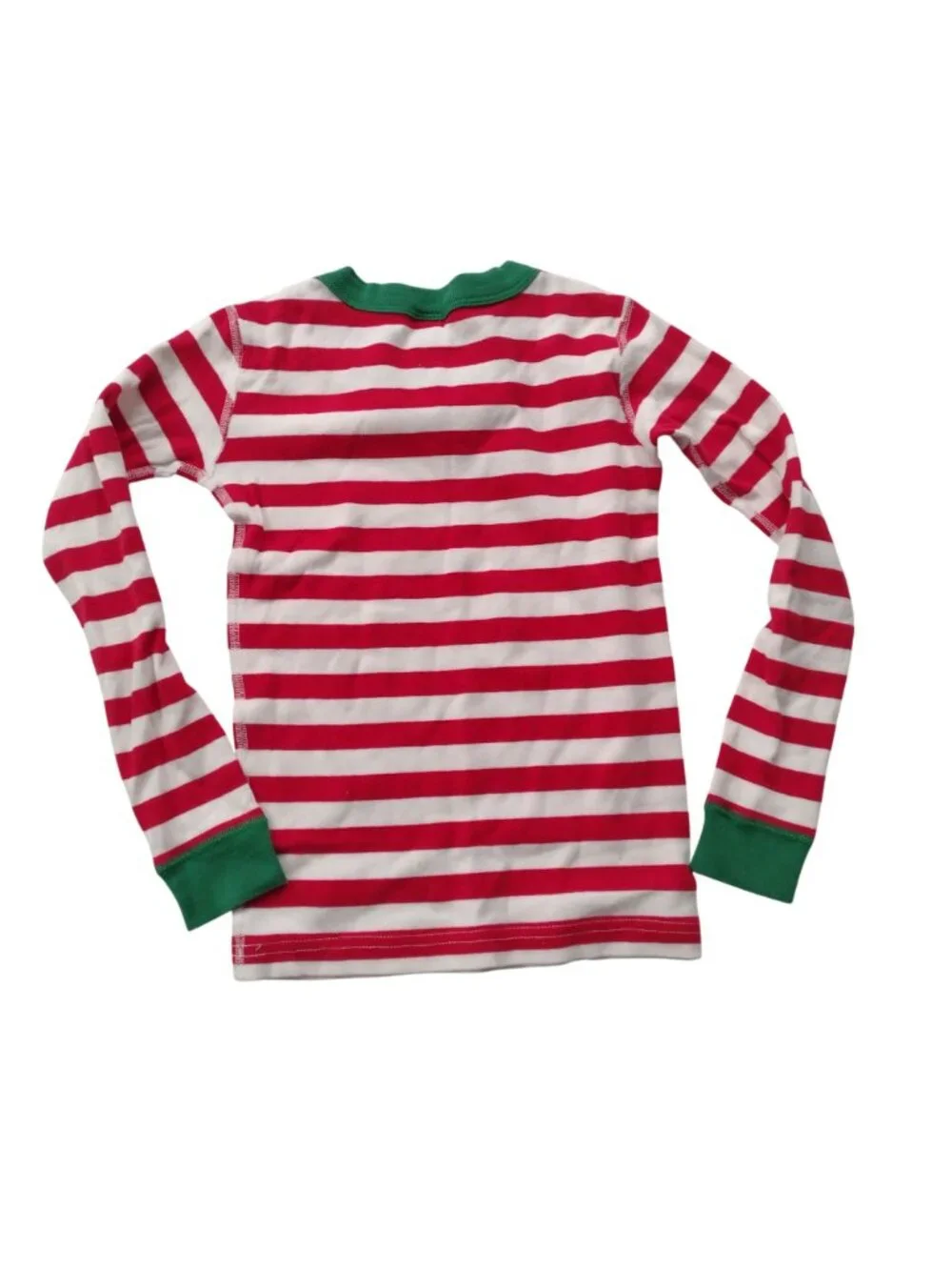 Hanna Andersson Christmas Stripe Pajamas Sz 6-7 Red White Long John Pjs